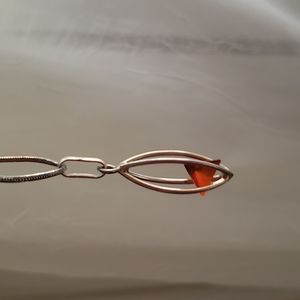 Unique pendant with amber crystal